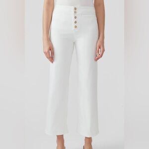 JMcLaughlin EUC White Wide Leg High-Waisted Oaks cropped jeans